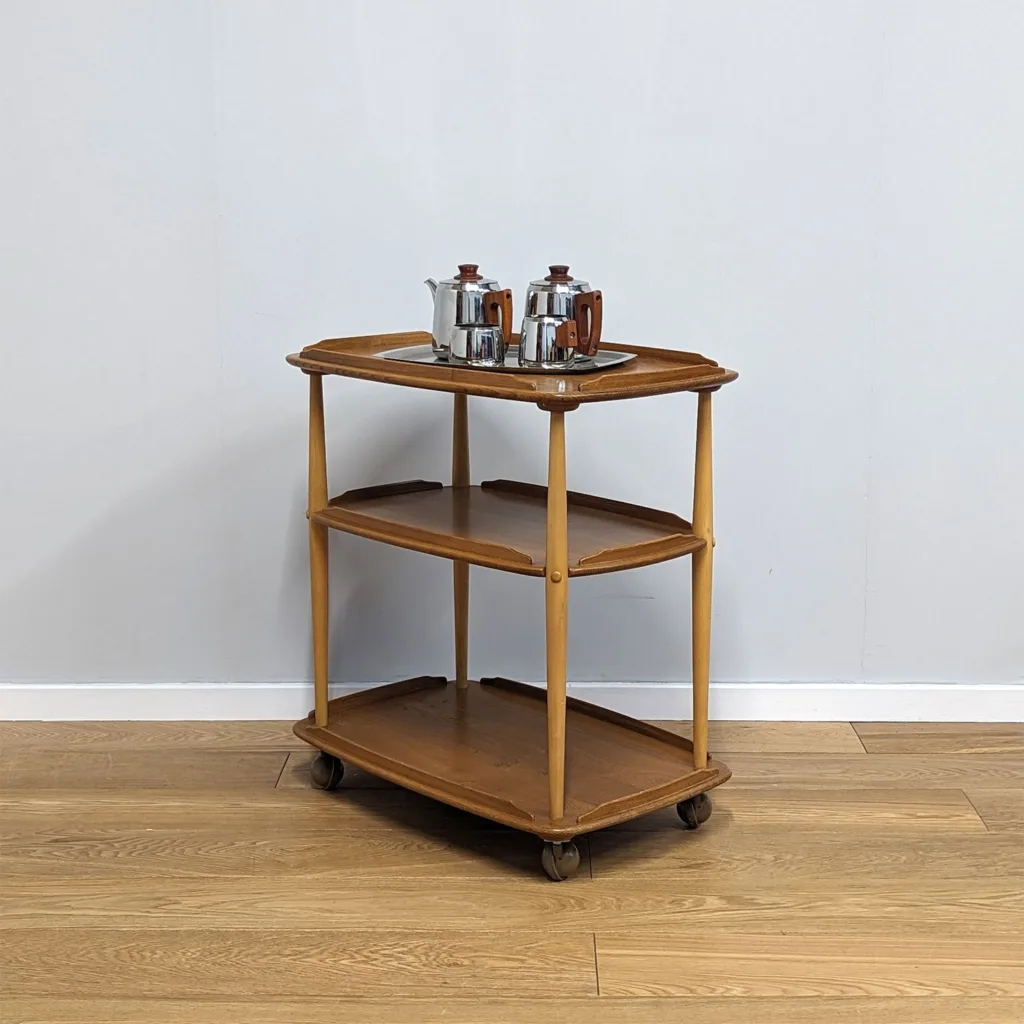 Original Vintage Ercol Three Tier Drinks / Hostess Trolley
