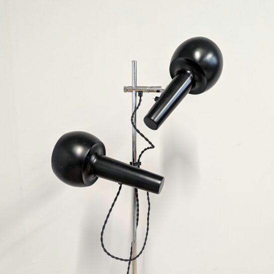 Danish Midcentury Twin Spotlight Floor Lamp by Schmidt's - Fully Restored
