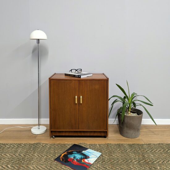 Neat Midcentury 1960s Teak Record Cabinet