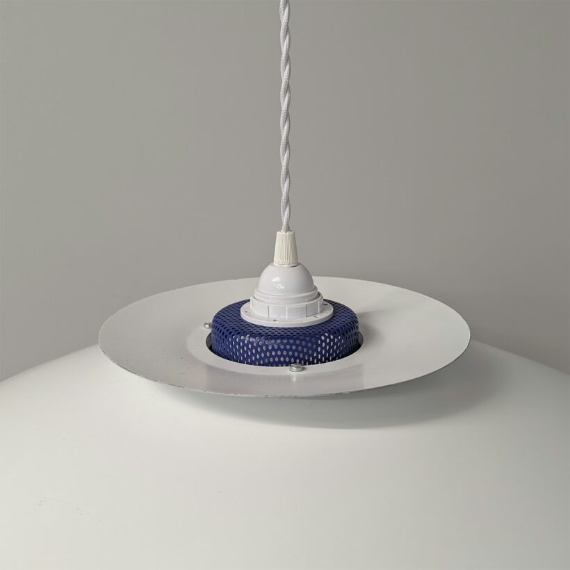 Large Danish Midcentury White Pendant Lampshade by Form-light - Fully Restored - Image 3