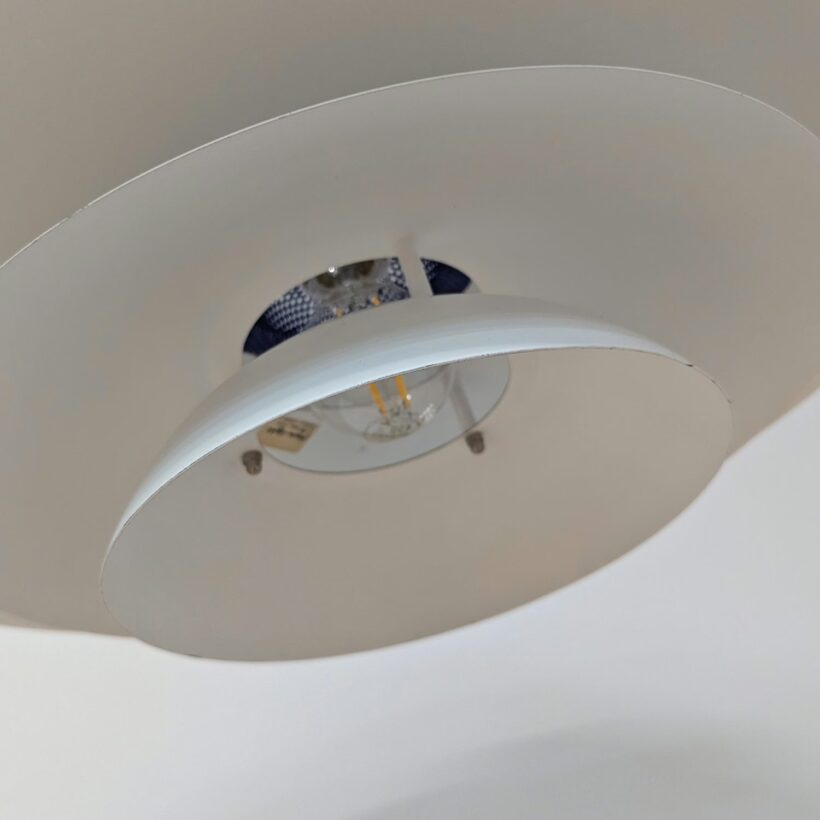 Large Danish Midcentury White Pendant Lampshade by Form-light - Fully Restored - Image 4
