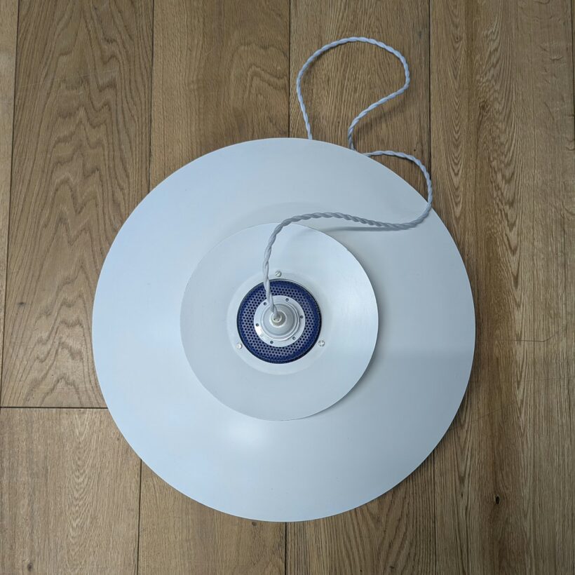 Large Danish Midcentury White Pendant Lampshade by Form-light - Fully Restored - Image 8