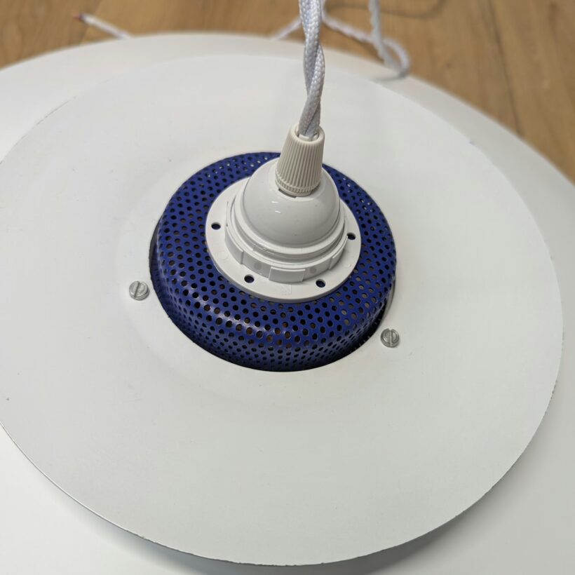Large Danish Midcentury White Pendant Lampshade by Form-light - Fully Restored - Image 9