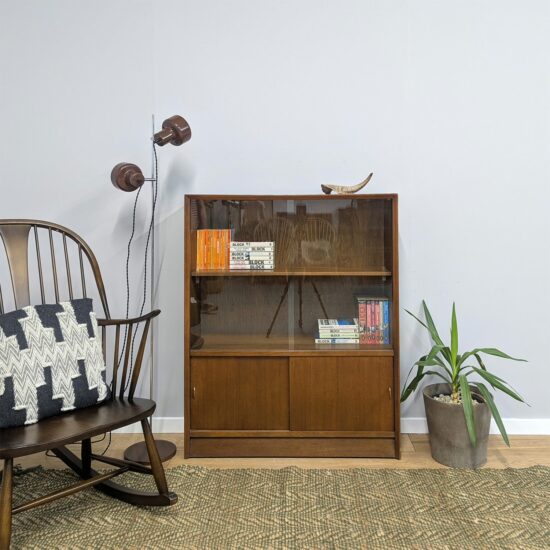 Vintage Teak Display Cabinet Bookcase by Herbert Gibbs
