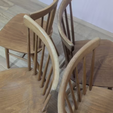 Set of Four Vintage Spindle Back Dining Kitchen Chairs Super set of four vintage spindle back dining kitchen chairs in elm and beech. Very similar to Ercol