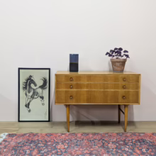 Midcentury 1960s Light Oak Dresser / Chest of Drawers by Meredew